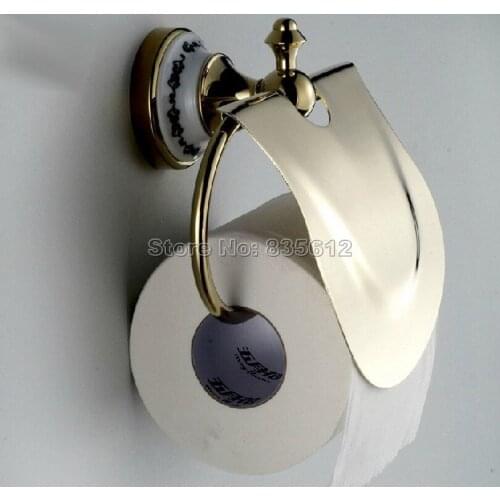 Luxury Gold Color Brass Bathroom Toilet Paper Roll Holder Bathroom Fitting Wba251