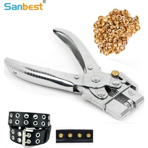Sanbest Plier Cloth Punch Eyelet Button Leather Card Shoe Grommet Bag Belt Setter Rivet Snap Canvas Household Pincer AT00007