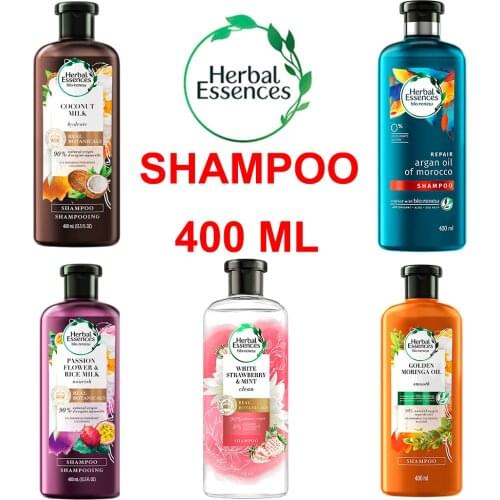 Herbal Essences Paraben Free Shampoo Coconut Argan Oil Morocco White Strawberry Mint Golden Moringa Passion Flower 400 Ml