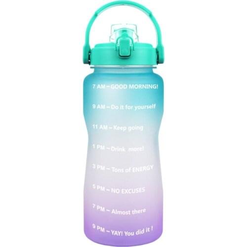 BuildLife 2L 3.8L Tritan Gallon Water Bottle Flip-Flop Motivational BPA Free Sports Fitness Jugs Outdoor Gym Mobile Holder Tour