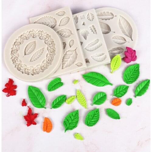 Silicone Fondant Cake Tree Leaf Mold Decorating Tools Chocolate Baking Mould 3D Sugarcraft Resin Clay Homemade Bakeware