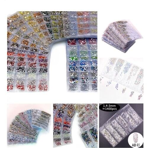 Swarovsky 1 Pack Flatback Glass Nails Rhinestones Mixed Sizes SS3-SS10 Nail Art Decoration Stones Shiny Gems Manicure