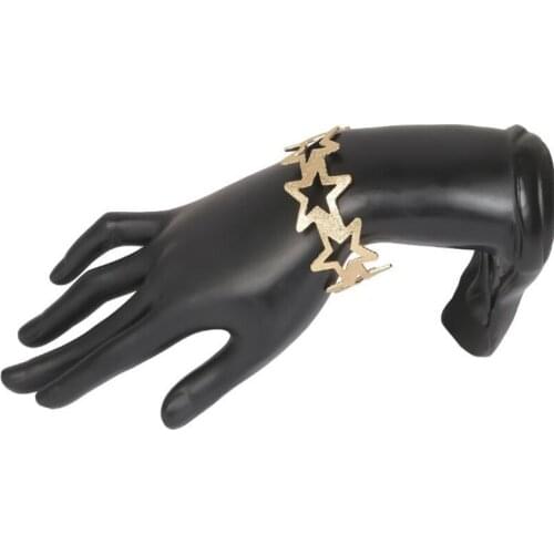 All-match explosive jewelry, retro simple hollow five-pointed star bracelet, fashionable metal jewelry