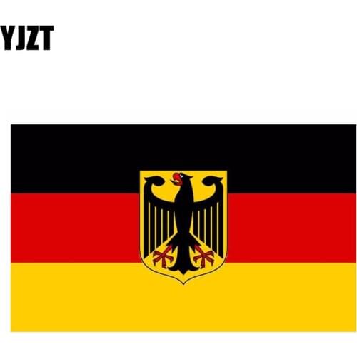 YJZT 12.7CM*7.6CM Eagle Stickers German Flag Motorcycle Car Decal Accessories 6-0339