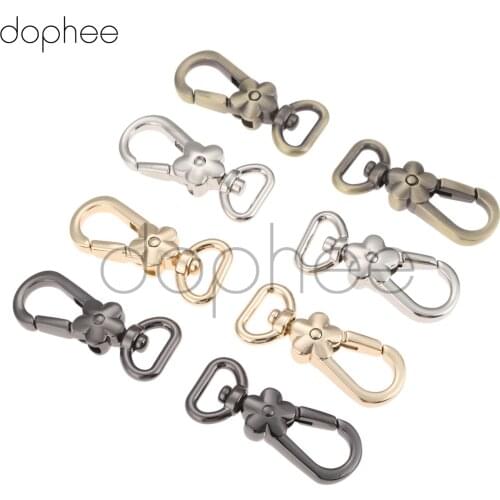 Dophee 1pc Bag Accessories Handbags Clasps Handle Flower Lobster Metal Clasps Swivel Trigger Clips Snap Hooks Bag Key Rings