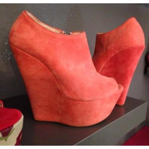 Moraima Snc Platform Wedge Shoe Woman Peep Toe High Heel Shoe Sexy Party Dress Heels Pink