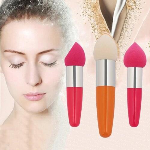 1Pc Makeup Sponge Puffs with Handle Beauty Facial Makeup Brushes Cosmetic Facial Powder Sponge Puff Beauty Tool for Girl Women