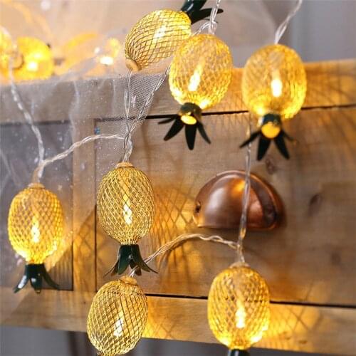 10/20 Iron Pineapple Fairy Light Lantern Ball Christmas String Light Home Birthday Party Wedding Decor