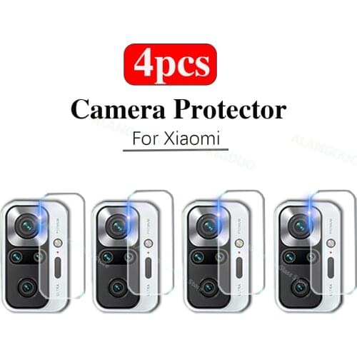 4Pcs tempered Film For Xiaomi Redmi Note 10 9 8 7 pro 10T Lite Poco X3 NFC F2 pro F3 M3 pro Camera Len Glass Screen Protectors