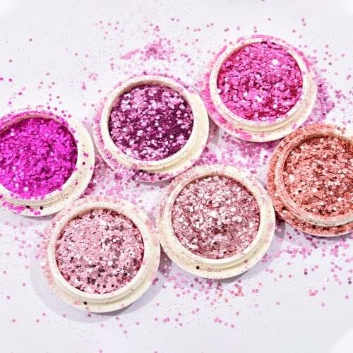 8bottles/Set DIY Colorful Holographic Mix Nail Glitter Sequins Hexagon Flake Shiny Spangle Laser Manicure Nail Art Decorations