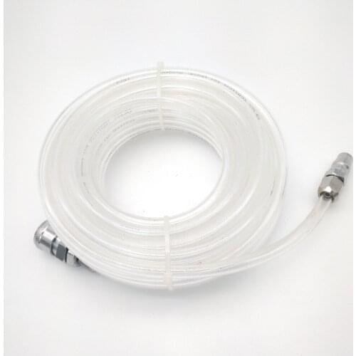 8mm x 5mm Transparent 10M / 15M / 20M Polyurethane Straight PU Air Compressor Hoses with Metal Quick Couplings
