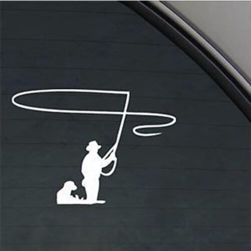 Off-road vehicle truck accessories no background fly-fishing car bumper window sticker dog waterproof car sticker, PVC