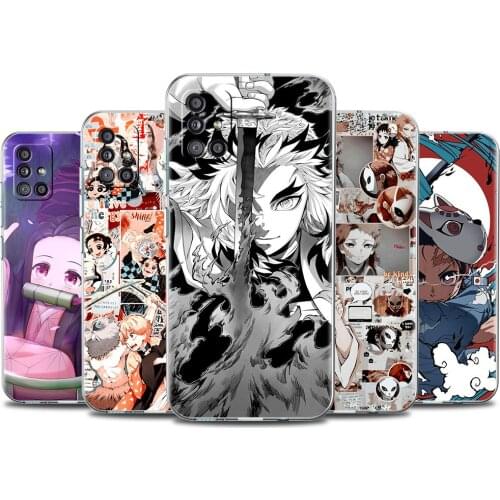 Case for Samsung A51 A71 A21s Capa For Galaxy A12 A31 A32 A52 A02s A11 A41 A72 A91 Soft Phone Capas Demon Slayer Anime