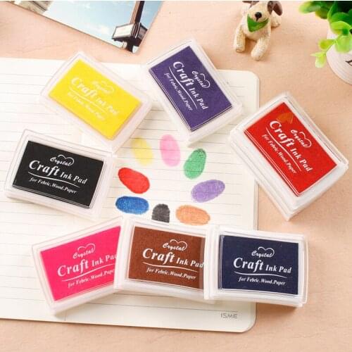 1pc Ink Pad Stamps for Scrapbooking Oil Based Crystal Craft Ink Pad Multicolour DIY Fabric Wood Paper Handprint Stamp Ink Pad
