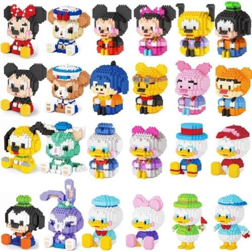 Disney Mickey Mouse Blocks Brick toys building Mini Blocks Cartoon Characters Teaching Units Childrens Toy Compatible