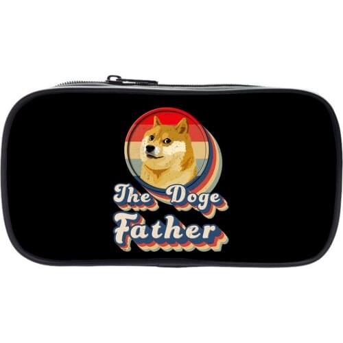 Dogecoin Pencil Case Kawaii Large Capacity Pencilcase Multifunction School Pen Case Pencil Bag Pencils Pouch Stationery Bag