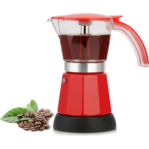 Electrical Moka Pot Italian Espresso Latte Coffee Maker About 300ml Coffee Maker Pot Percolator Coffee tools 200V EU plug
