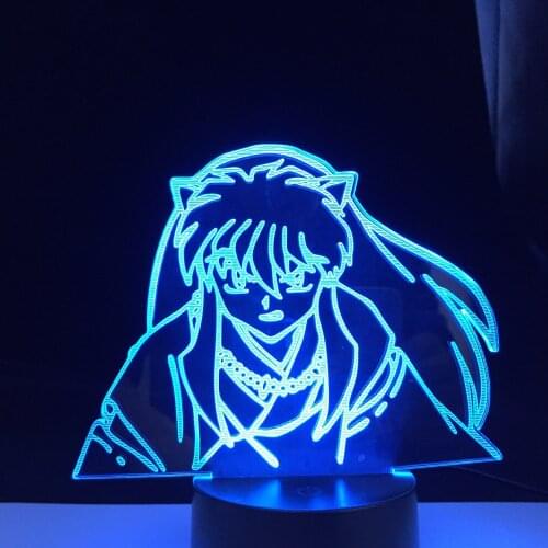 Manga Inuyasha Figure Led Night Light Lamp for Kids Bedroom Decoration Nightlight Color Changing Usb Table Lamp Gift for Child