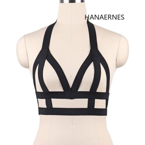 HANAERNES Party Favor Punk Clothes Women Body Harness Lingerie Party Hot Dance Pastel Goth Bustier Crop Top