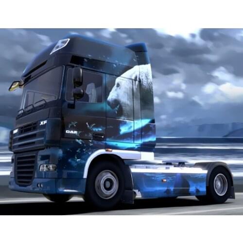 Bear on the Truck New Diy Oil Painting By Numbers Canvas Acrylic Painting Wall Art Home Decoration 40x50cm