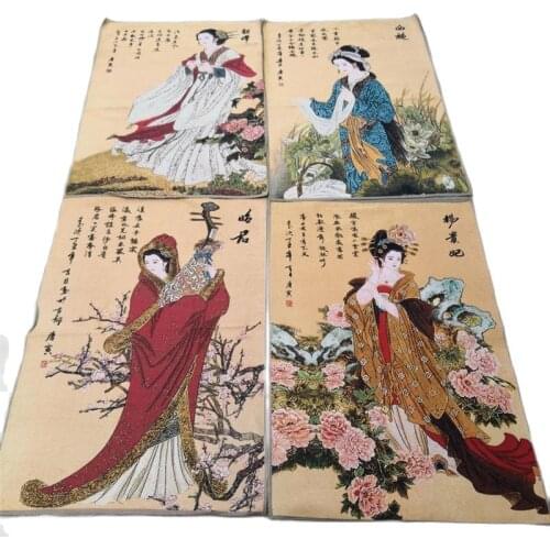 China old Tibet silk Thangka like hanging painting fengshui three saints of the West