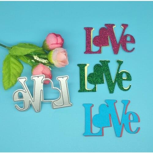 Beautiful English letters LOVE metal cutting knife mold paper crafts scrapbook card template DIY decoration accessories