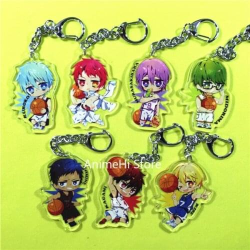 Anime Kuroko No Basket Kurokos Basketball Keychain Figure Tetsuya Kagami Taiga Akashi Seijuro Acrylic Bag Pendant Keyring Gift