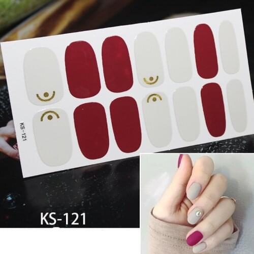Lamemoria 14tips Nail Art Adhesive Sticker DIY Manicure Snowflake Shiny Sequins Nail Polish Strips Wraps Accessories Wholesale