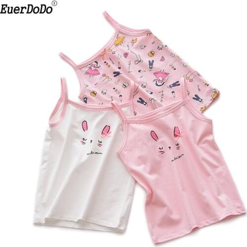Girls Tank Tops 3pcs/lot Cotton Cartoon Child Underwear Models Girl Camisole Girls Undershirt Baby Tank Top For Girls Summer