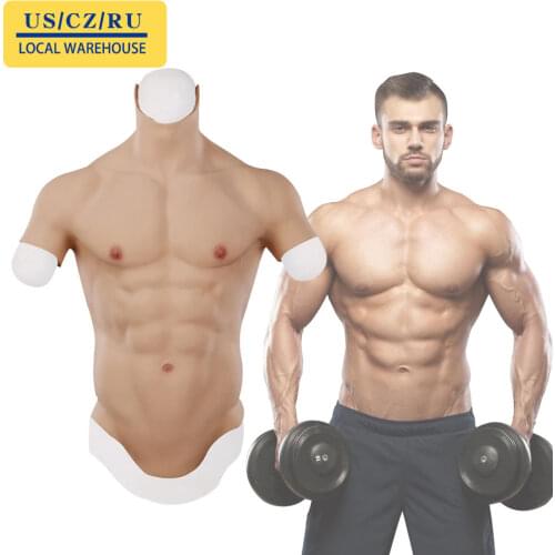 Cosplay Male Suit Fake Belly Muscle Mens Chest Crossdresser Macho Realistic Silicone Artificial Simulation Muscle