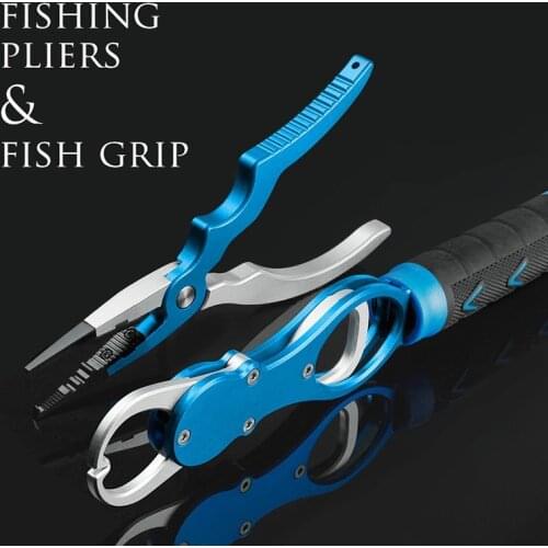 Aluminum Alloy Fishing Pliers Grip Set Fishing Tackle Hook Recover Cutter Line Split Ring High Quality Fishing Tool