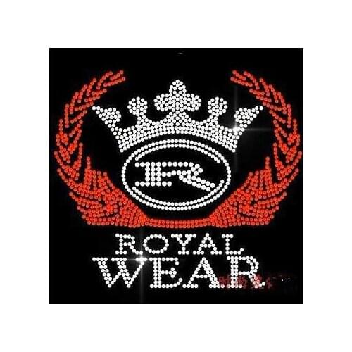 2pc/lot Royal crown hot fix rhinestone transfer motifs iron on crystal transfers patches rhinestones fix sticker for shirt bag