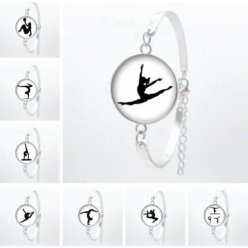 New Gymnast Bracelet Charm Ballet Dancer Dome Glass Bracelet Gift Dancer Memorial Gift