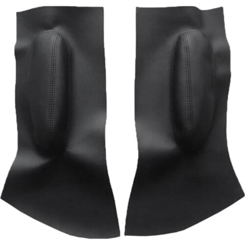 Car Front Door Panel Armrest Insert Card Leather Cover Trim for Volkswagen Beetle 1998-2010 with Tool Black