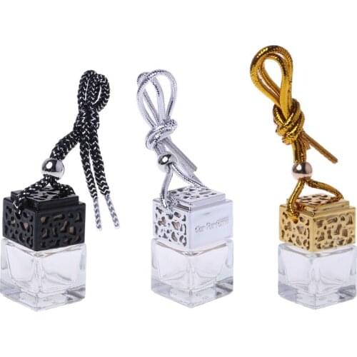 Home Car Hanging Air Freshener Diffuser Fragrance Clear Glass Empty Perfume and Essential Oil Bottle Perfume Bottles Car Pendant