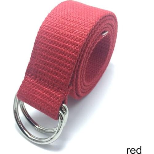 Q All-match Canvas Waistband Waist Straps Long Belt Double Ring Buckle D Shaped 110CM Unisex Solid Color Belts