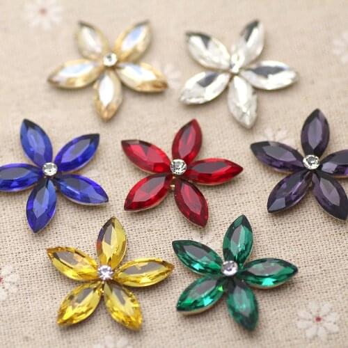 Marquise colorful rhinestone applique silver base sew on rhinestone mix color crystal strass dor DIY wedding dance dress