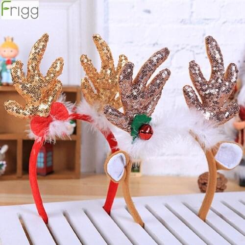 Christmas Headband Reindeer Antlers Merry Christmas Decorations For Home Navidad 2020 Kerst Gifts Xmas Ornaments Happy New Year