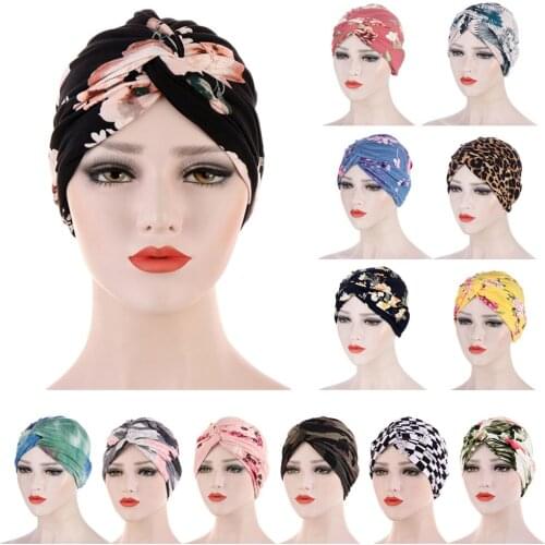 New Forehead Twist Cross Inner Caps for Hijab Bonnet Fashion Print Muslim Turban Africa Wrap Head Scarf Islamic Hijabs Turbante