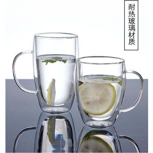 Double Wall Glass Cup Drinkware Heat resistant Beer Espresso Coffee Cup Set Handmade Beer Mug Whiskey Glass Cups Tea glass