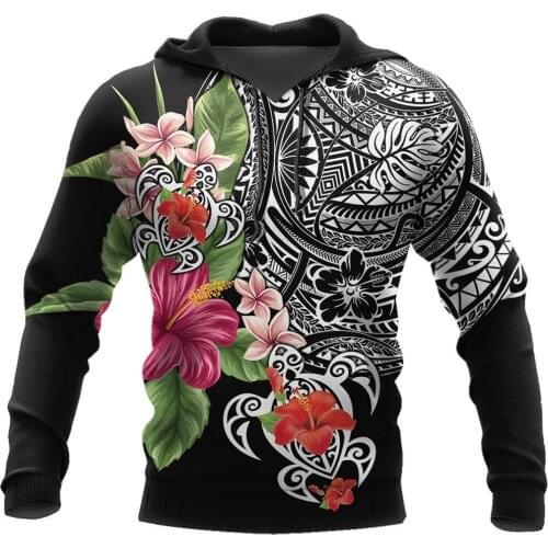 Amazing Polynesian Tattoo & Hibiscus 3D Unisex Deluxe Hoodie Men Sweatshirt Streetwear Zip Pullover Casual Jacket Tracksuit-5