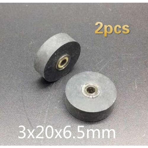 2pcs 3x20x6.5mm pinch roller for vintage tape recorder pressure pulley cassette deck audio player