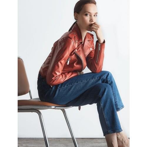 GENUINE LEATHER WOMENS BIKER JACKET