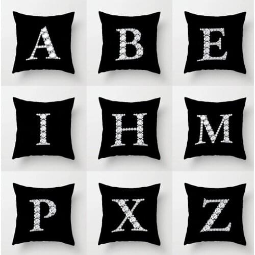 1Pcs Diamond letter printing Throw Pillow Cushion Cover Car Home Decoration Sofa Decor Decorative Pillowcase
