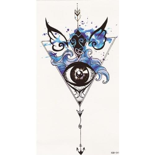 1pcs devils Eye Hot Black White Large Flower Henna Temporary Tattoo Black Mehndi Style Waterproof Tattoo Sticker