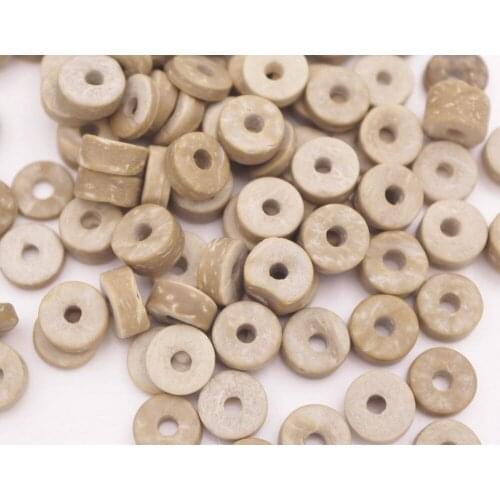 50 PCS 8mm Natural Coconut Rondelle Beads Crafts Jewelry Making DIY