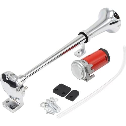 12V Single Trumpet Air Horn - Premium Quality Stainless Steel Super Loud Powerful Train Car Van Truck Boat Air Horn