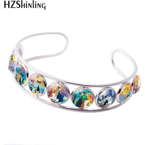 2019 New Colorful Cats Family Bracelet Lovely Cat Adjustable Bracelets Hand Craft Photo Jewelry For Girls