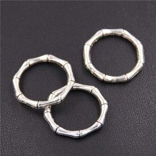 30PCS Silver Color Circle Alloy Hooks Necklace Pendant Top Bracelet Charms Jewelry Findings Handmade Crafts A2374