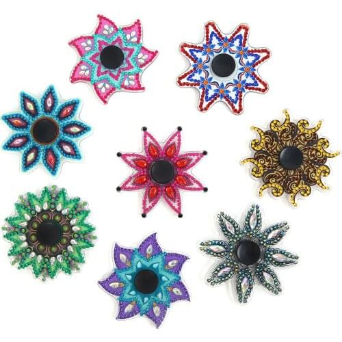 5D Diamond Painting Flower Mandala Fingertip Gyro Diamond Mosaic Unzip Toy DIY Rhinestone Fidget Spinner Creative Art Craft Gift